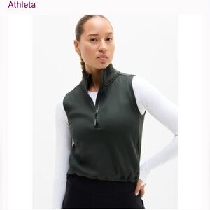 Athleta NWT Elm Green Unstoppable Half-Zip Sleeveless Vest